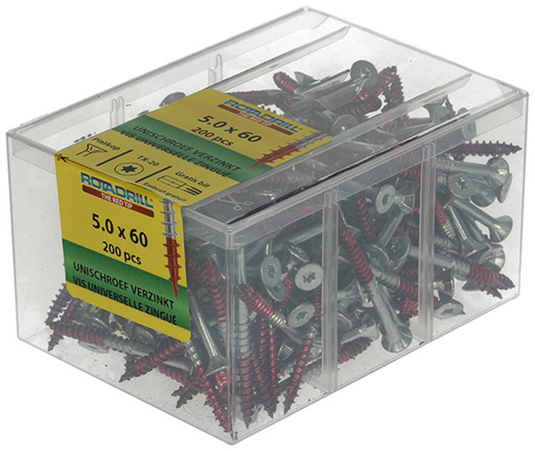 Rotadrill 1040000 - vite universale vktx vz 5.0x60mm (200) | 4 pezzi