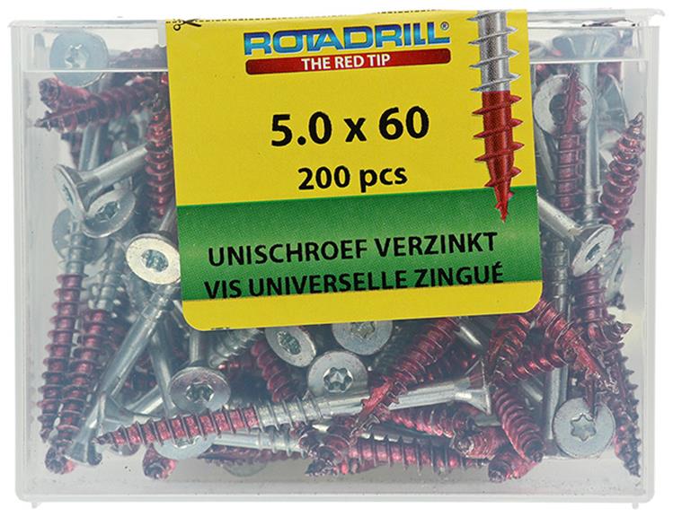 Rotadrill 1040000 - vite universale vktx vz 5.0x60mm (200) | 4 pezzi
