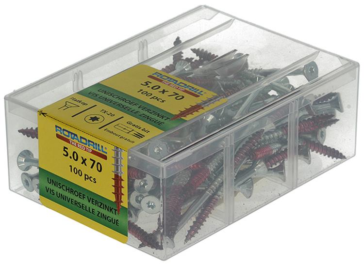 Rotadrill 1040001 - vite universale vktx vz 5.0x70mm (100) | 4 pezzi