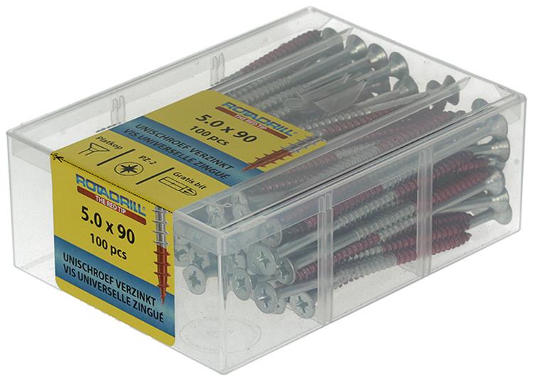 Rotadrill 1039984 - vite universale vkpzd vz 5.0x90mm (100) | 4 pezzi