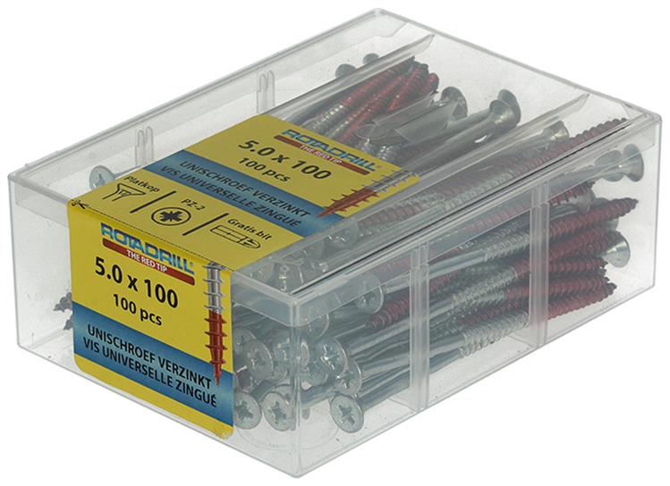 Rotadrill 1039985 - vite universale vkpzd vz 5,0x100mm (100) | 4 pezzi