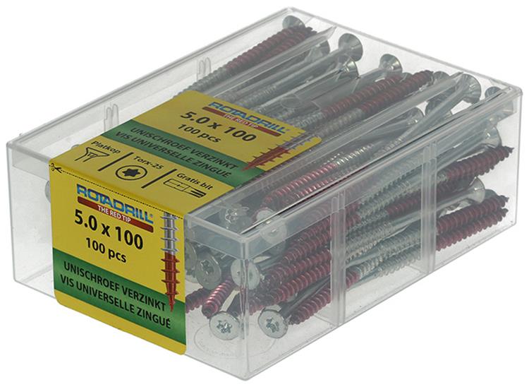 Rotadrill 1040003 - vite universale vktx vz 5.0x100mm (100) | 4 pezzi