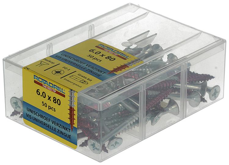 Rotadrill 1039986 - vite universale vkpzd vz 6.0x80mm (50) | 4 pezzi