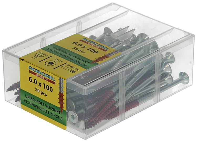 Rotadrill 1040004 - vite universale vktx vz 6.0x100mm (50) | 4 pezzi