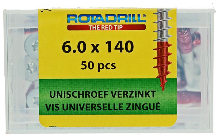 Rotadrill 1040006 - vite universale vktx vz 6.0x140mm (50) | 4 pezzi