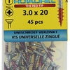 Rotadrill 1039769 - tornillo universal vk pzd vz 3.0x20mm (45) | 6 piezas