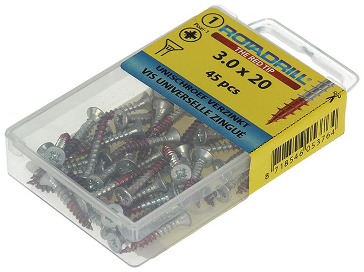 Rotadrill 1039769 - vite universale vk pzd vz 3.0x20mm (45) | 6 pezzi