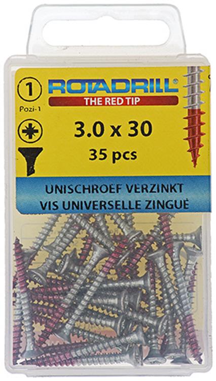 Rotadrill 1039770 - vite universale vk pzd vz 3,0x30mm (35) | 6 pezzi