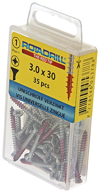 Rotadrill 1039770 - tornillo universal vk pzd vz 3.0x30mm (35) | 6 piezas