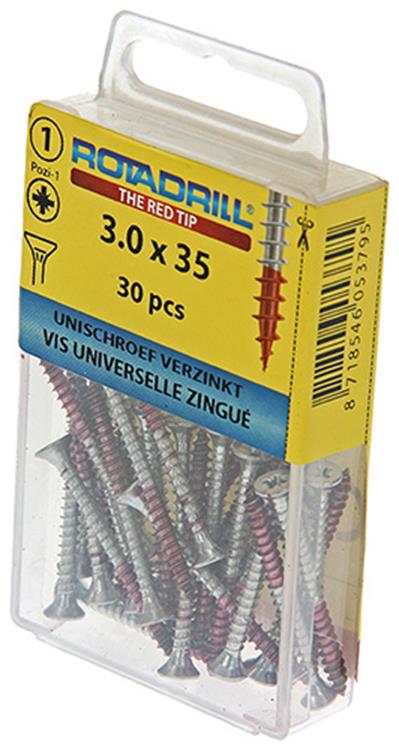 Rotadrill 1039771 - vite universale vk pzd vz 3,0x35mm (30) | 6 pezzi