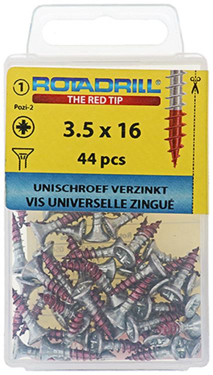 Rotadrill 1039772 - vite universale vk pzd vz 3,5x16mm (44) | 6 pezzi