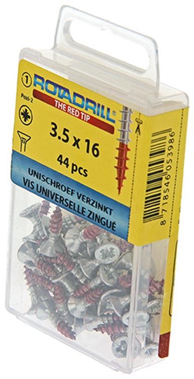 Rotadrill 1039772 - vite universale vk pzd vz 3,5x16mm (44) | 6 pezzi