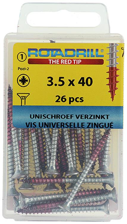 Rotadrill 1039773 - vite universale vk pzd vz 3,5x40mm (26) | 6 pezzi