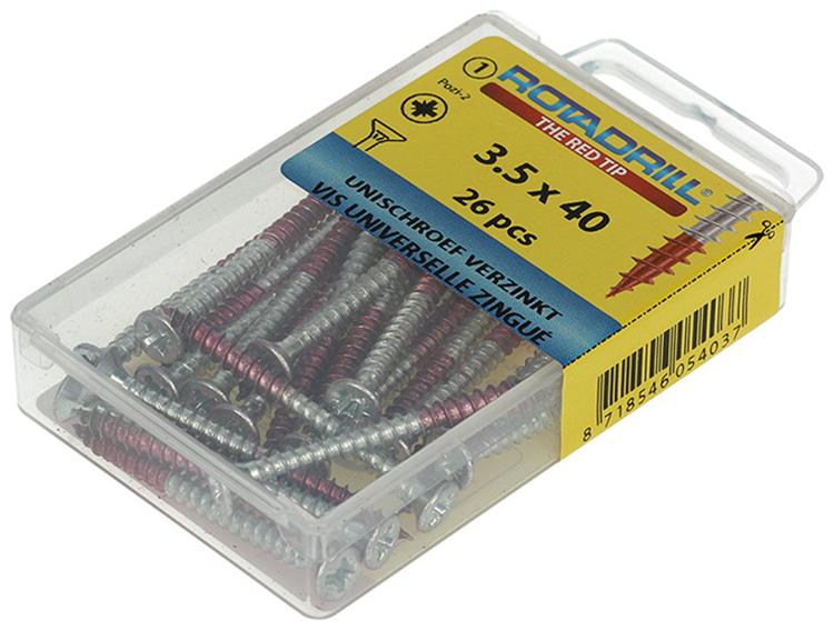 Rotadrill 1039773 - vite universale vk pzd vz 3,5x40mm (26) | 6 pezzi