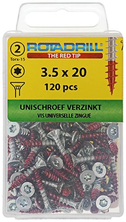 Rotadrill 1039927 - vite universale vktx vz 3,5x20mm (120) | 6 pezzi