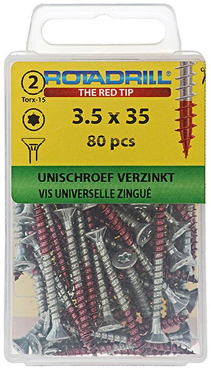 Rotadrill 1039930 - vite universale vktx vz 3,5x35mm (80) | 6 pezzi