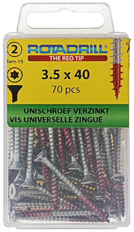 Rotadrill 1039931 - vite universale vktx vz 3,5x40mm (70) | 6 pezzi