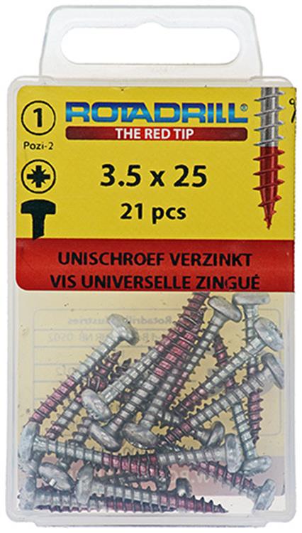Rotadrill 1039843 - vite universale ck pzd vz 3,5x25mm (21) | 6 pezzi