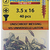 Rotadrill 1039880 - universeelschroef messing lk pzd 3,5x16mm (40) | 6 stuks