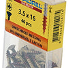 Rotadrill 1039880 - universeelschroef messing lk pzd 3,5x16mm (40) | 6 stuks