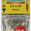 Rotadrill 1039876 - tornillo universal ck pzd acero inoxidable-a2 3,5x20mm (30) | 6 piezas