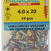 Rotadrill 1039775 - vite universale vk pzd vz 4.0x20mm (34) | 6 pezzi