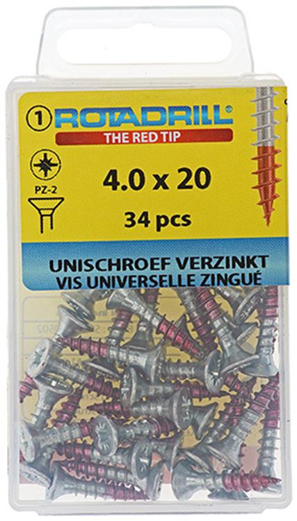 Rotadrill 1039775 - vite universale vk pzd vz 4.0x20mm (34) | 6 pezzi