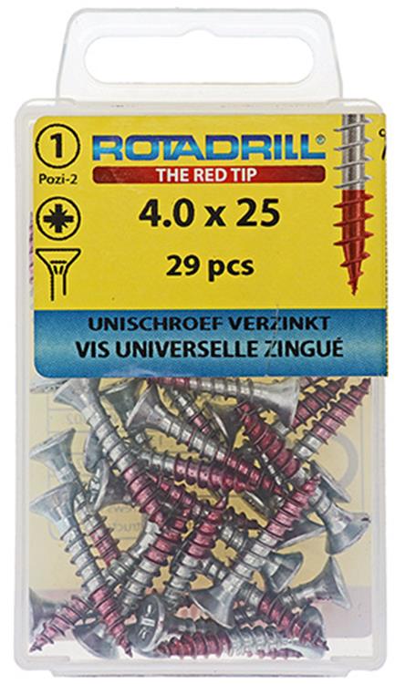 Rotadrill 1039776 - tornillo universal vk pzd vz 4.0x25mm (29) | 6 piezas