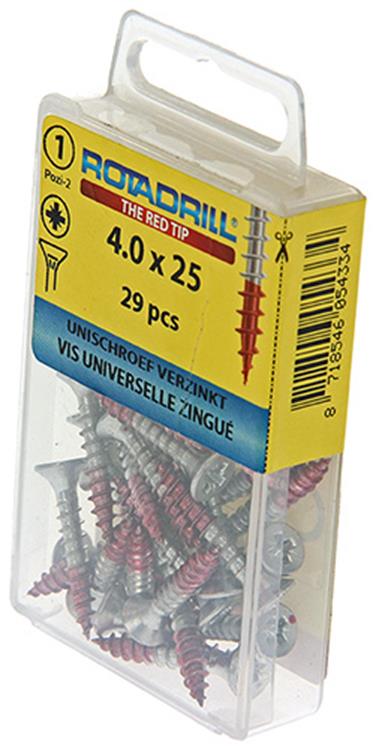 Rotadrill 1039776 - tornillo universal vk pzd vz 4.0x25mm (29) | 6 piezas