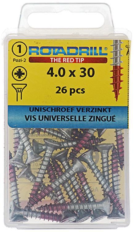 Rotadrill 1039777 - vite universale vk pzd vz 4.0x30mm (26) | 6 pezzi
