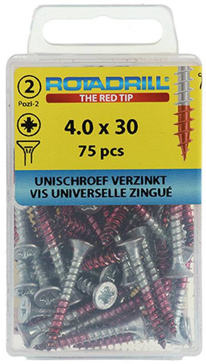 Rotadrill 1039800 - vite universale vk pzd vz 4.0x30mm (75) | 6 pezzi