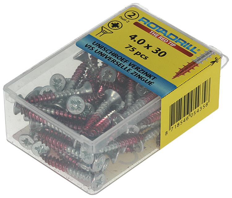 Rotadrill 1039800 - vite universale vk pzd vz 4.0x30mm (75) | 6 pezzi