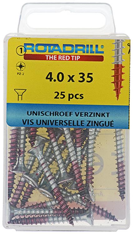 Rotadrill 1039778 - vite universale vk pzd vz 4.0x35mm (25) | 6 pezzi