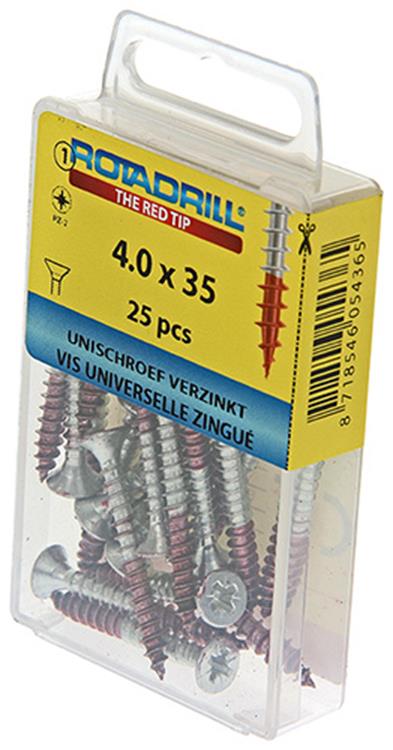 Rotadrill 1039778 - vite universale vk pzd vz 4.0x35mm (25) | 6 pezzi