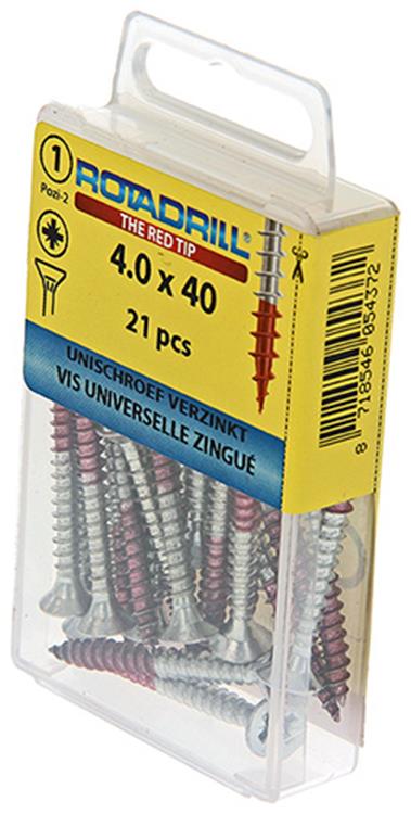 Rotadrill 1039779 - vite universale vk pzd vz 4.0x40mm (21) | 6 pezzi