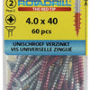 Rotadrill 1039801 - tornillo universal vk pzd vz 4.0x40mm (60) | 6 piezas