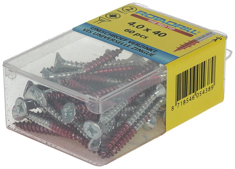 Rotadrill 1039801 - vite universale vk pzd vz 4.0x40mm (60) | 6 pezzi