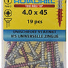 Rotadrill 1039780 - tornillo universal vk pzd vz 4.0x45mm (19) | 6 piezas