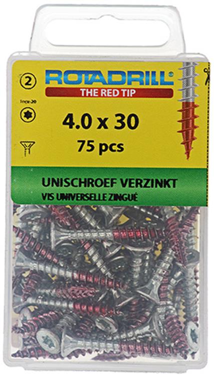 Rotadrill 1039935 - tornillo universal vktx vz 4.0x30mm (75) | 6 piezas