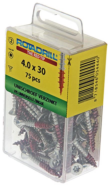 Rotadrill 1039935 - tornillo universal vktx vz 4.0x30mm (75) | 6 piezas