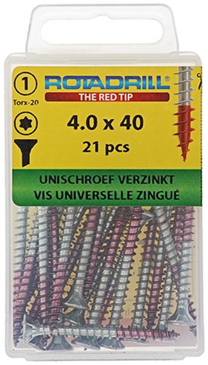 Rotadrill 1039925 - vite universale vktx vz 4.0x40mm (21) | 6 pezzi