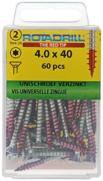Rotadrill 1039937 - vite universale vktx vz 4.0x40mm (60) | 6 pezzi
