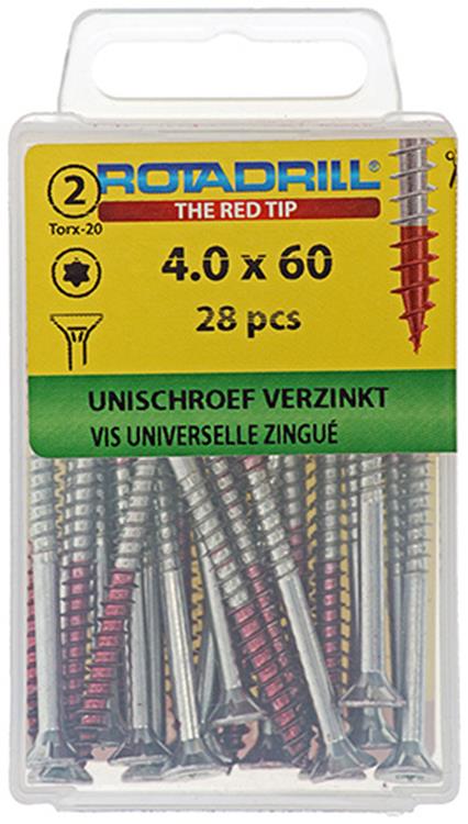 Rotadrill 1039940 - vite universale vktx vz 4.0x60mm (28) | 6 pezzi