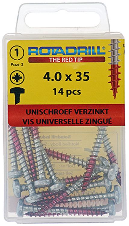 Rotadrill 1039845 - vite universale ck pzd vz 4.0x35mm (14) | 6 pezzi