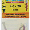 Rotadrill 1039888 - universeelschroef messing vk pzd 4,0x20mm (8) | 6 stuks