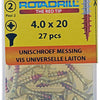 Rotadrill 1039882 - tornillo universal latón lk pzd 4.0x20mm (27) | 6 piezas