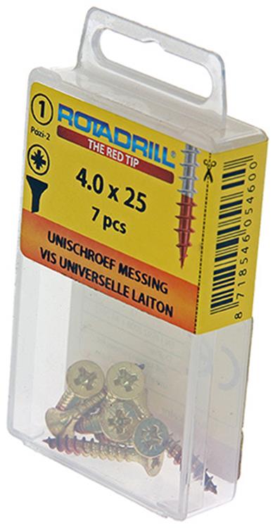 Rotadrill 1039889 - vite universale ottone vk pzd 4.0x25mm (7) | 6 pezzi