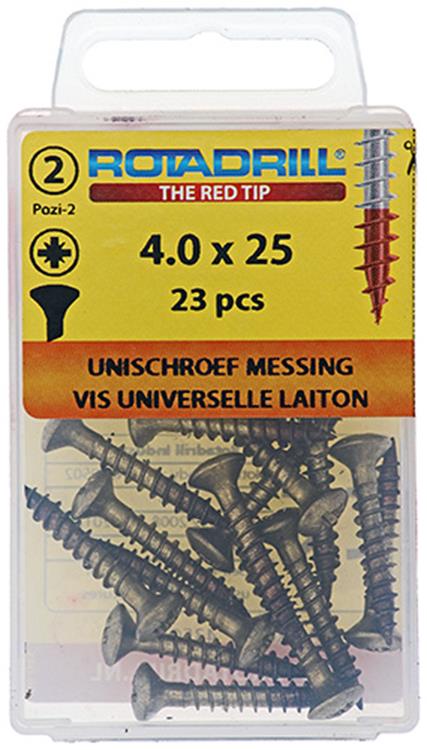 Rotadrill 1039883 - vite universale ottone lk pzd 4.0x25mm (23) | 6 pezzi