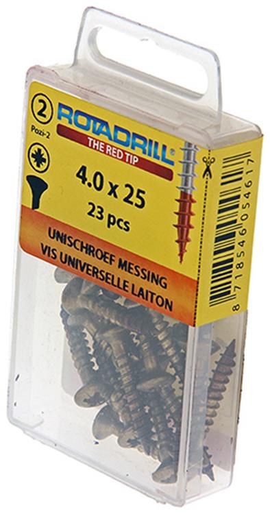 Rotadrill 1039883 - vite universale ottone lk pzd 4.0x25mm (23) | 6 pezzi