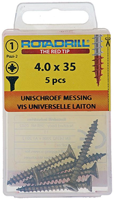 Rotadrill 1039891 - universal screw brass vk pzd 4.0x35mm (5) | 6 pieces